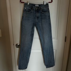 ZARA | Straight Leg | Mid-Rise Jeans | Light Blue Wash